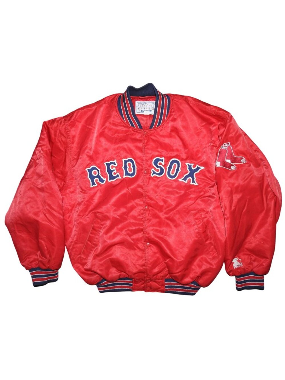 Vintage Boston Red Sox MLB Starter Original Satin Bomber Dugout Jacket XL RARE
